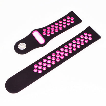 20mm Two-tone Silicone Watch Band for Garmin Forerunner 645 Music /Vivoactive 3/Vivomove HR, Adjustable Watch Strap Replacement