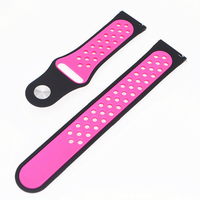 20mm Two-tone Silicone Watch Band for Garmin Forerunner 645 Music /Vivoactive 3/Vivomove HR, Adjustable Watch Strap Replacement
