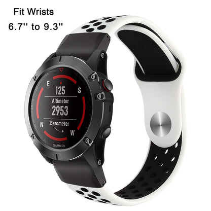 26mm Two-tone Silicone Watch Band for Garmin Fenix 5X