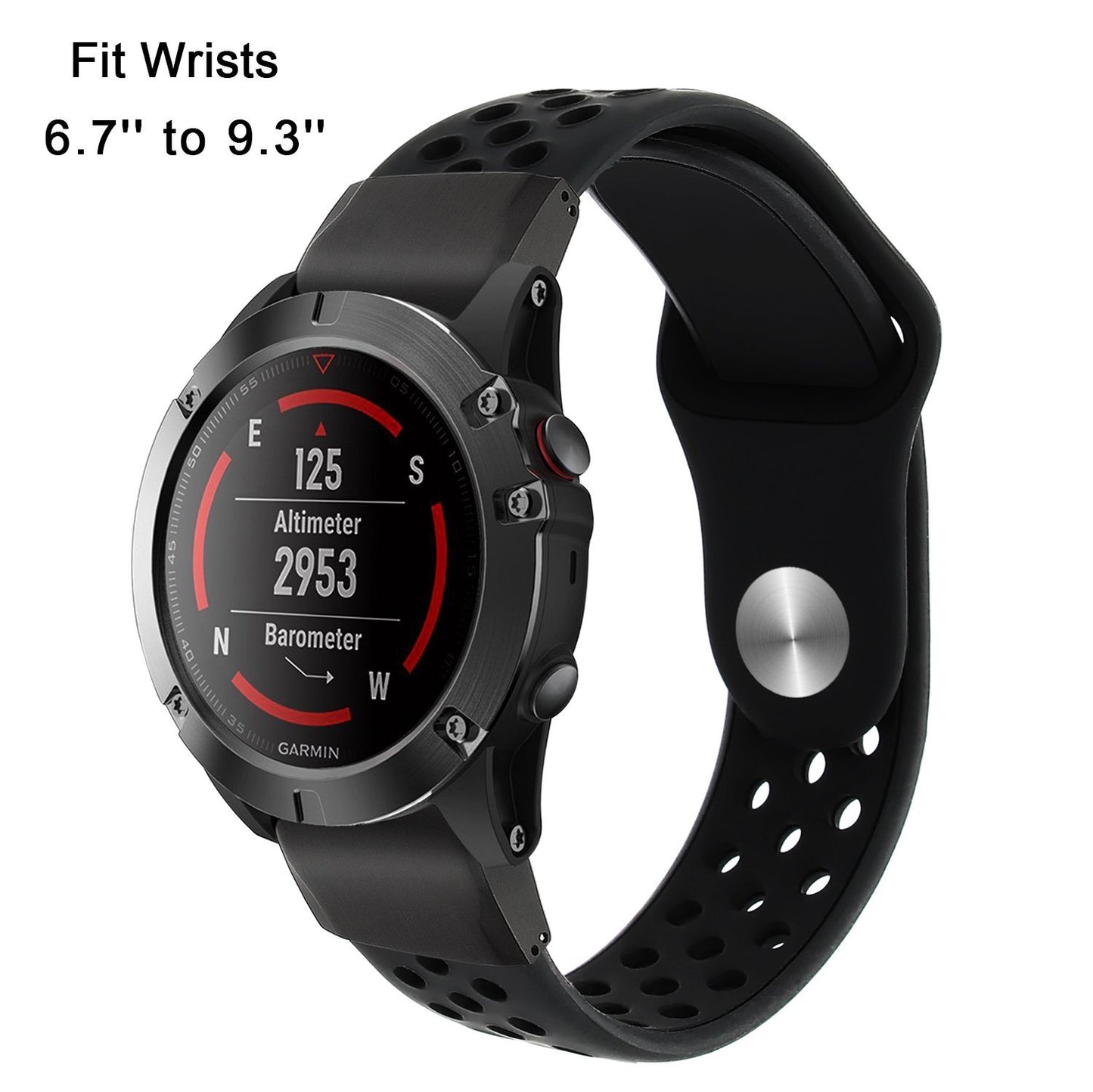 26mm Two-tone Silicone Watch Band for Garmin Fenix 5X