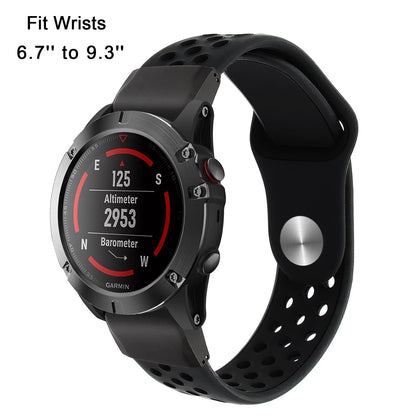 26mm Two-tone Silicone Watch Band for Garmin Fenix 5X