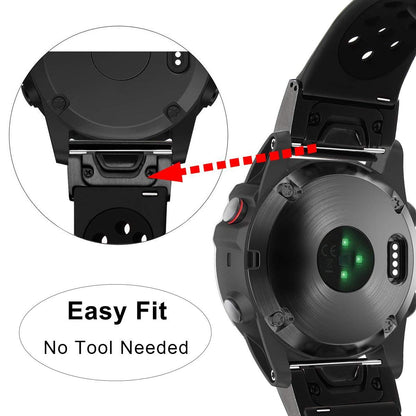 26mm Two-tone Silicone Watch Band for Garmin Fenix 5X