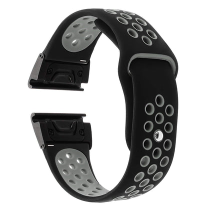 26mm Two-tone Silicone Watch Band for Garmin Fenix 5X