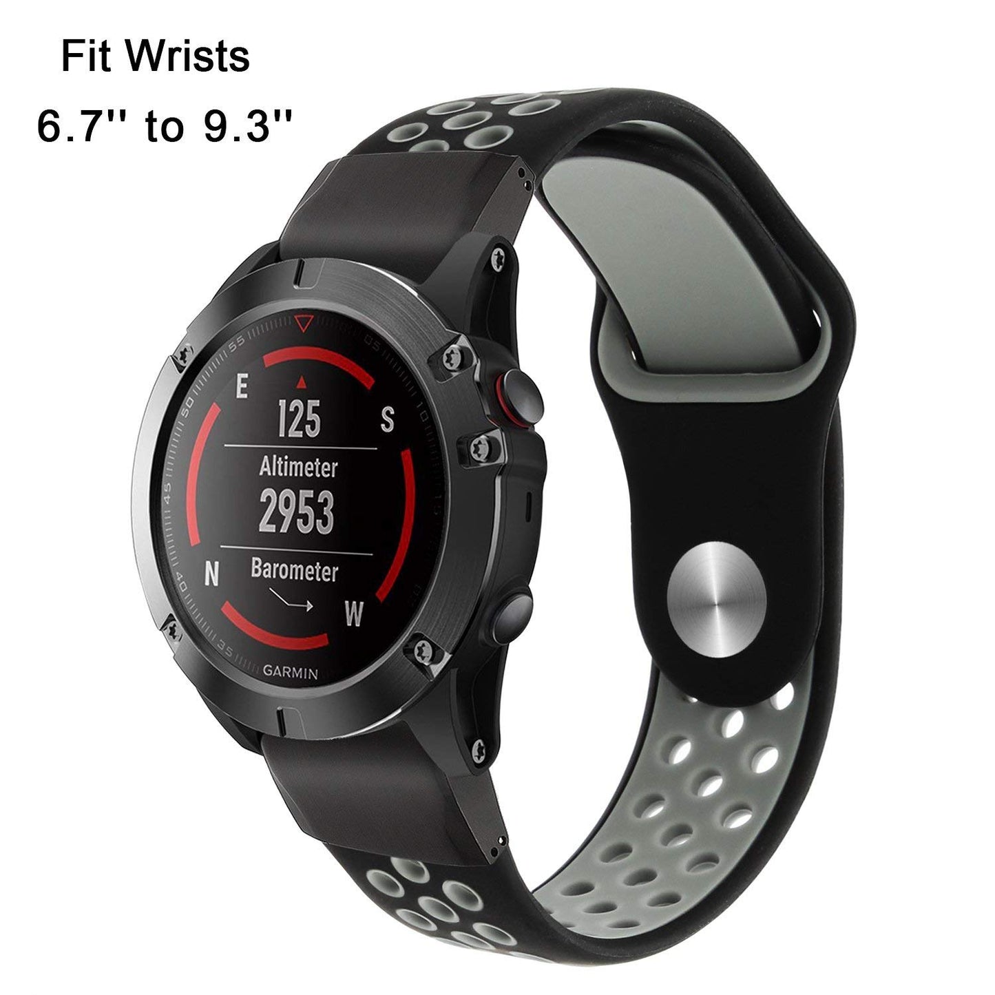 26mm Two-tone Silicone Watch Band for Garmin Fenix 5X