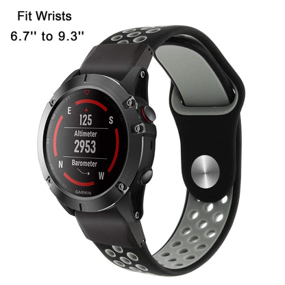 26mm Two-tone Silicone Watch Band for Garmin Fenix 5X