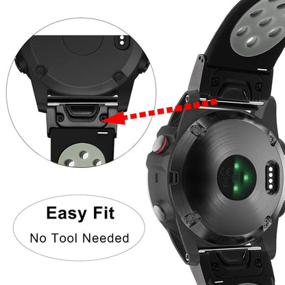 26mm Two-tone Silicone Watch Band for Garmin Fenix 5X