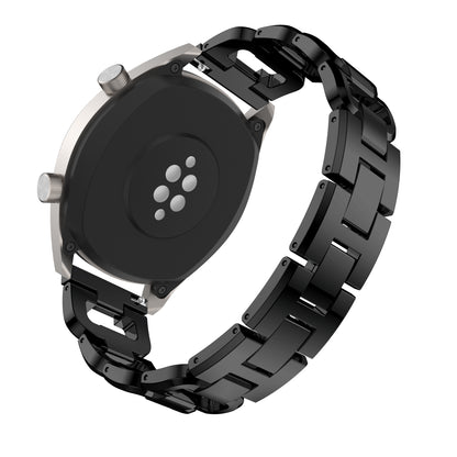 22mm D-shape Rhinestone Decor Stainless Steel Watch Band for Huawei Watch GT