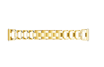 22mm D-shape Rhinestone Decor Stainless Steel Watch Band for Huawei Watch GT
