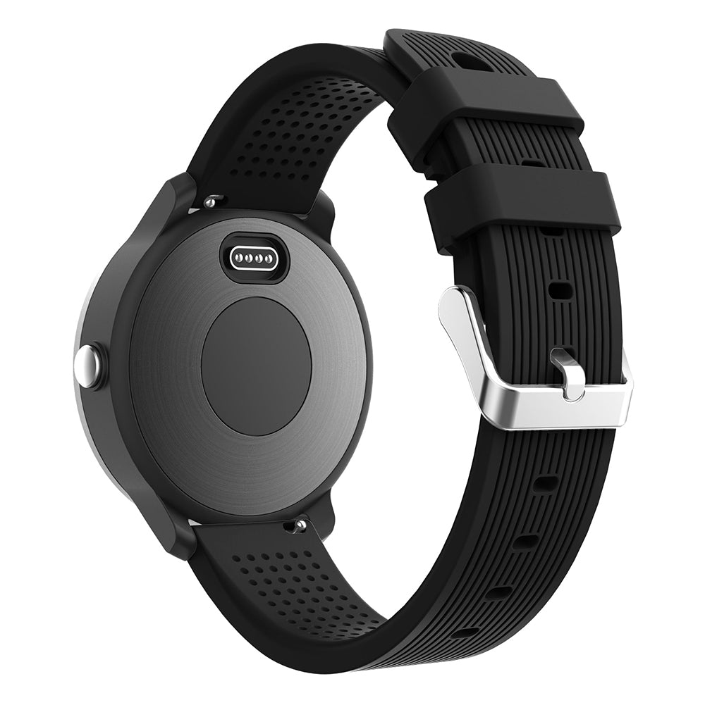 20mm Stripes Texture Silicone Watchband for Garmin Vivoactive 3 Adjustable Watch Strap Replacement