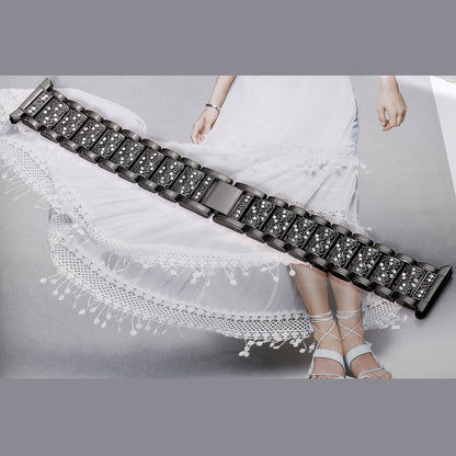 22mm Universal Rhinestone Decor Metal Watch Band for Huawei Watch GT / Samsung Gear S3 Classic / S3 Frontier