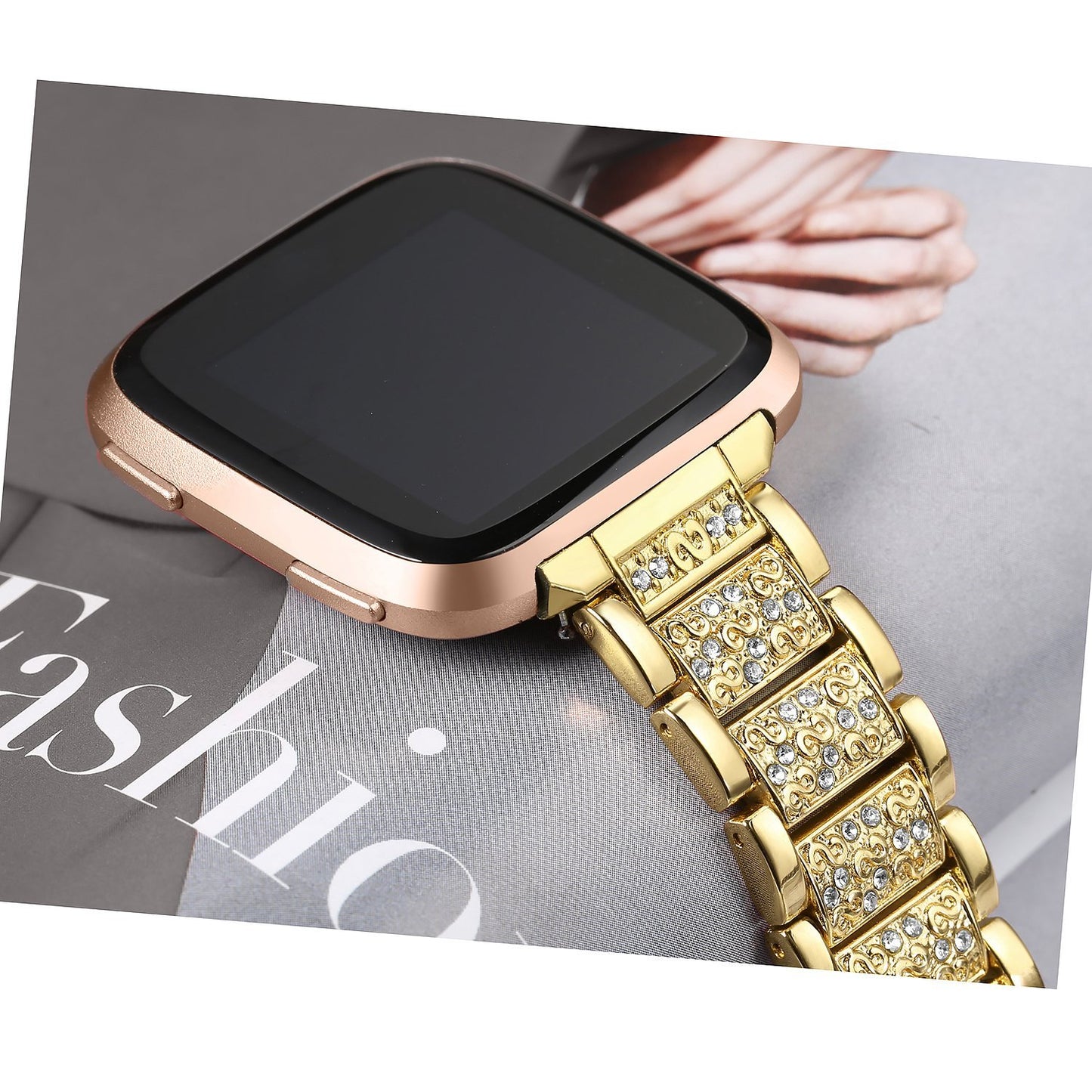 22mm Universal Rhinestone Decor Metal Watch Band for Huawei Watch GT / Samsung Gear S3 Classic / S3 Frontier