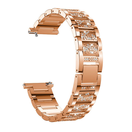 22mm Universal Rhinestone Decor Metal Watch Band for Huawei Watch GT / Samsung Gear S3 Classic / S3 Frontier