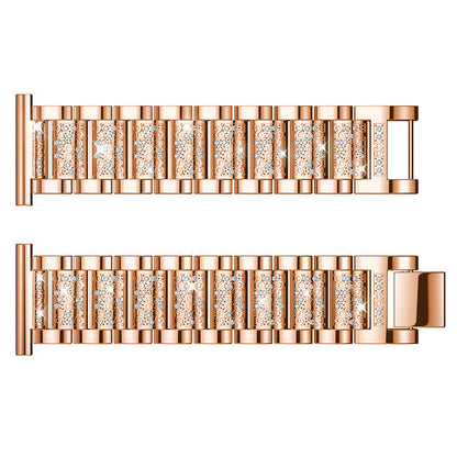 22mm Universal Rhinestone Decor Metal Watch Band for Huawei Watch GT / Samsung Gear S3 Classic / S3 Frontier