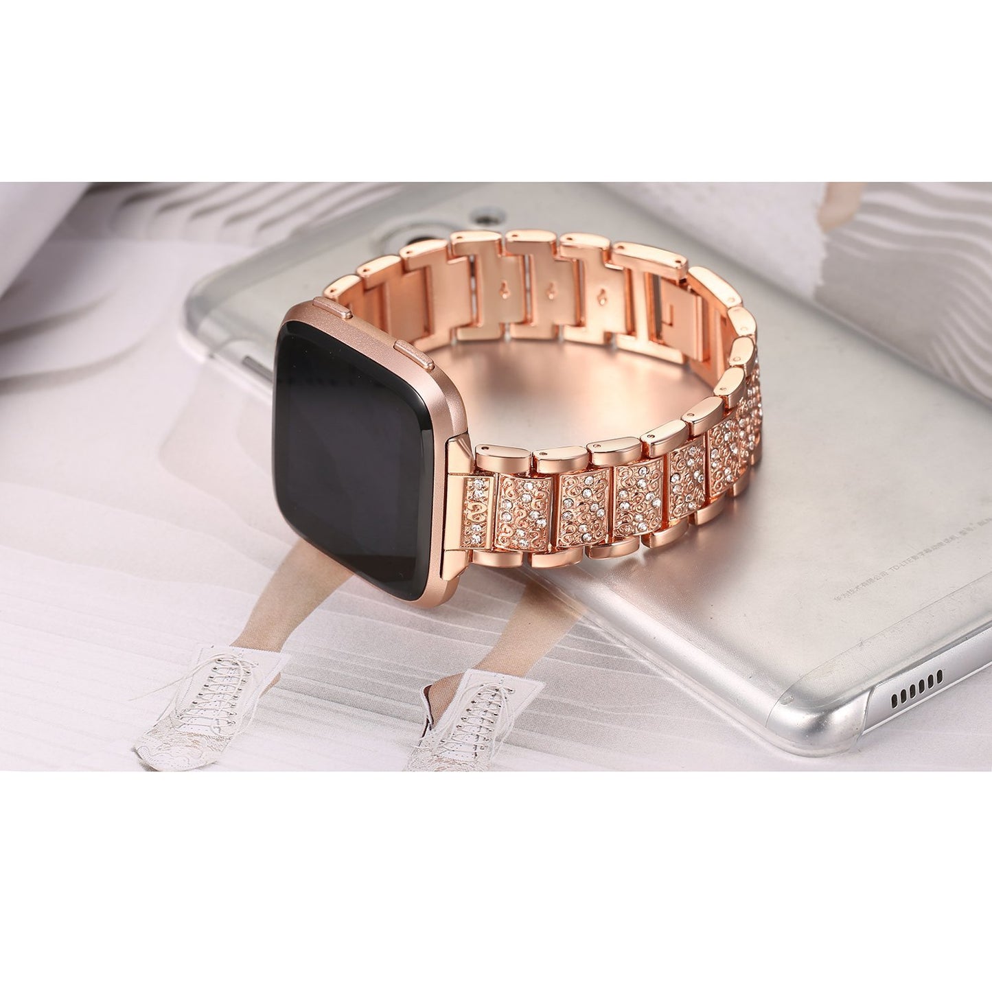 22mm Universal Rhinestone Decor Metal Watch Band for Huawei Watch GT / Samsung Gear S3 Classic / S3 Frontier
