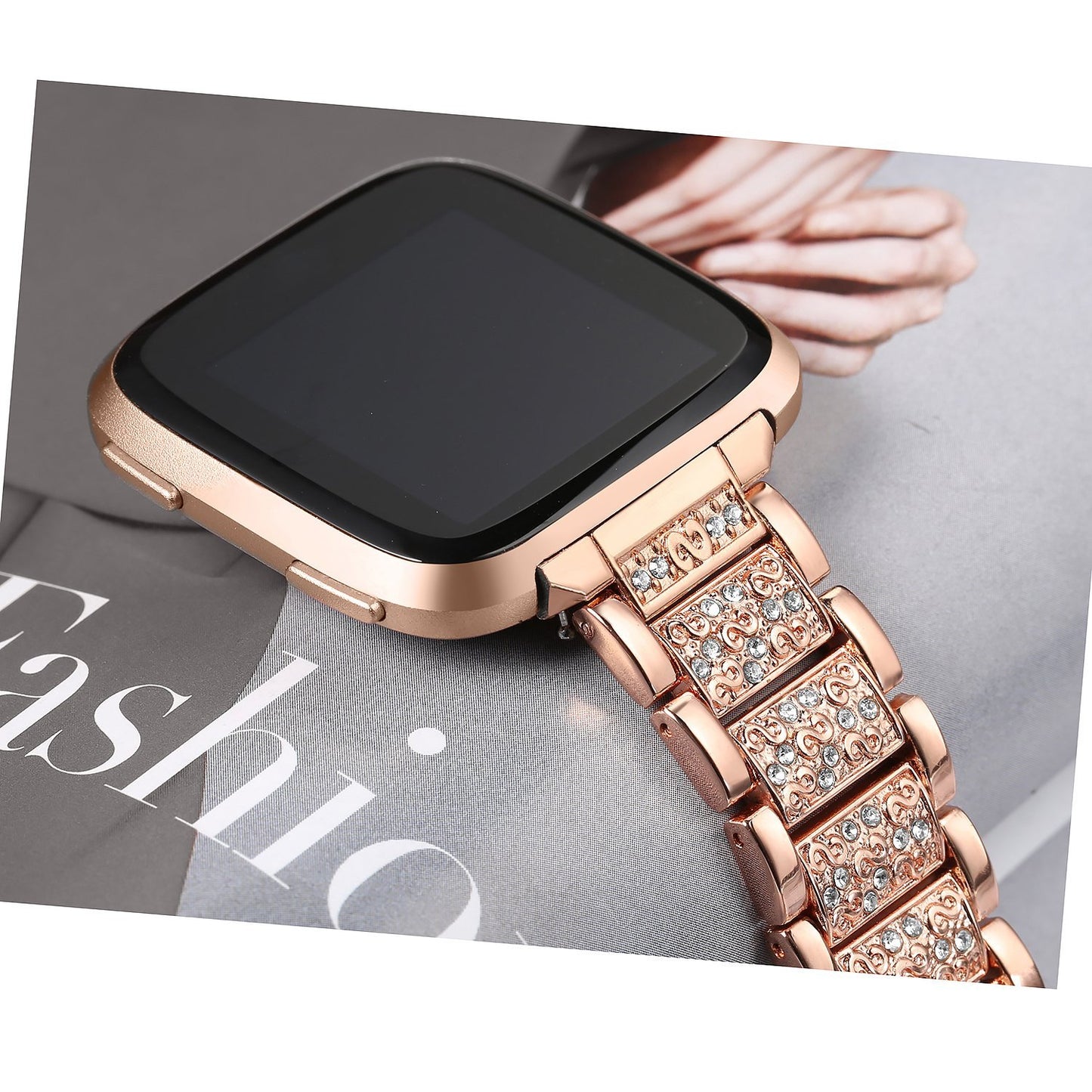 22mm Universal Rhinestone Decor Metal Watch Band for Huawei Watch GT / Samsung Gear S3 Classic / S3 Frontier