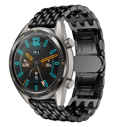 For Huawei Watch GT / Samsung Galaxy Watch 46mm / Samsung Gear S3 Frontier / Gear S3 Frontier 22mm S3 Alloy Butterfly Clasp Watch Strap Link Bracelet