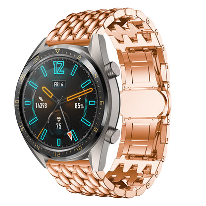 For Huawei Watch GT / Samsung Galaxy Watch 46mm / Samsung Gear S3 Frontier / Gear S3 Frontier 22mm S3 Alloy Butterfly Clasp Watch Strap Link Bracelet