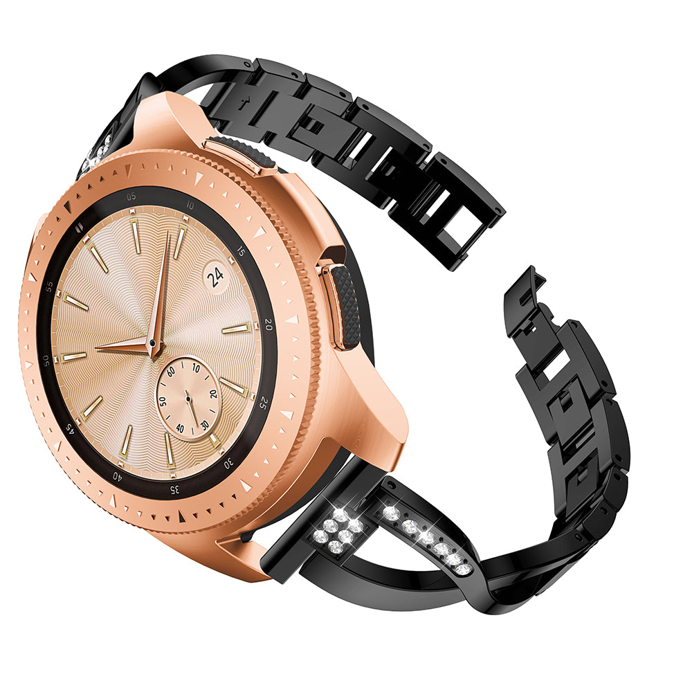 20mm X-shape Aluminum Alloy Rhinestone Watch Band for Samsung Gear S2 Classic