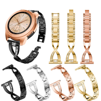 20mm X-shape Aluminum Alloy Rhinestone Watch Band for Samsung Gear S2 Classic