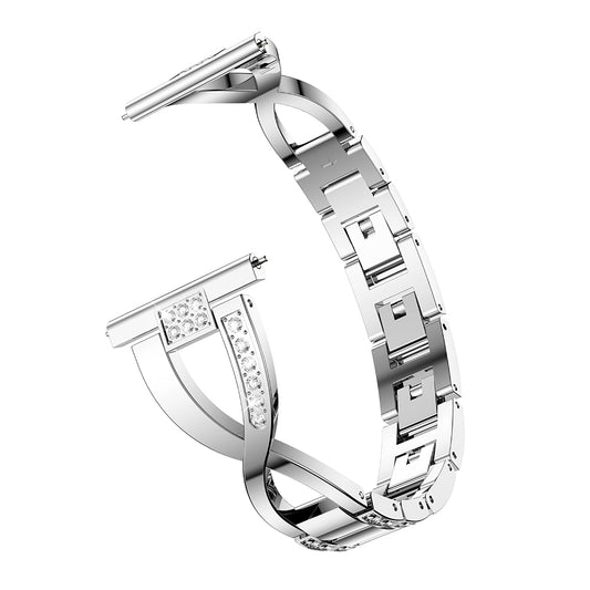 20mm X-shape Aluminum Alloy Rhinestone Watch Band for Samsung Gear S2 Classic