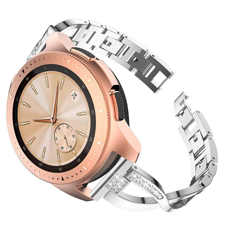 20mm X-shape Aluminum Alloy Rhinestone Watch Band for Samsung Gear S2 Classic