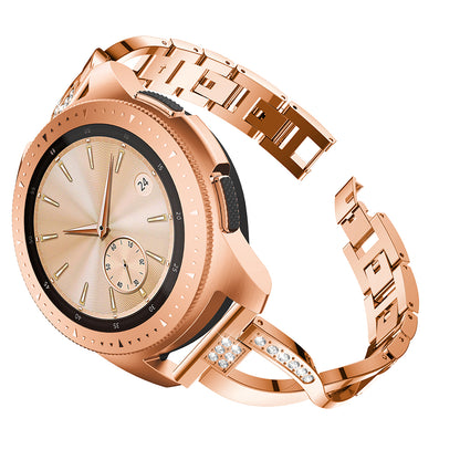 20mm X-shape Aluminum Alloy Rhinestone Watch Band for Samsung Gear S2 Classic