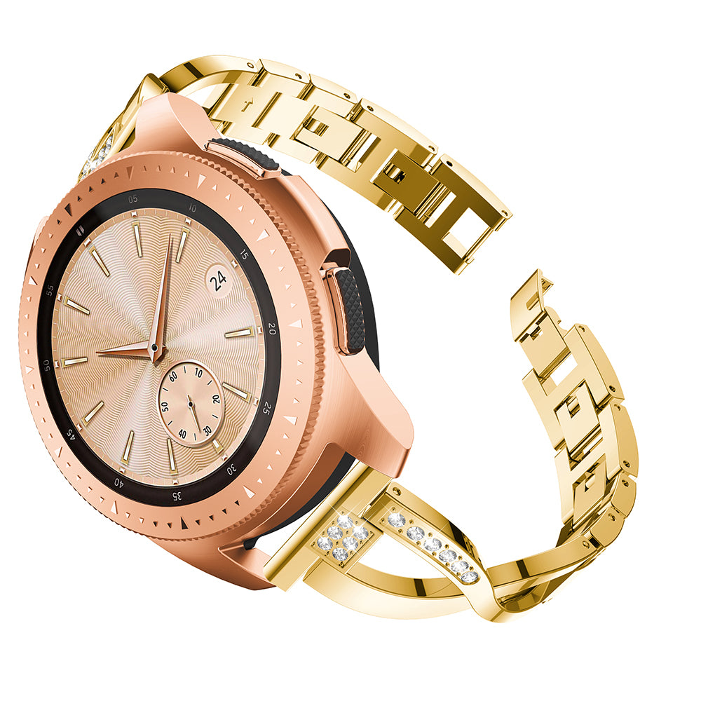 20mm X-shape Aluminum Alloy Rhinestone Watch Band for Samsung Gear S2 Classic