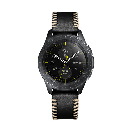 20mm Genuine Leather Watch Band Wristband with Hand Sewn Edges for Samsung Galaxy Watch Active