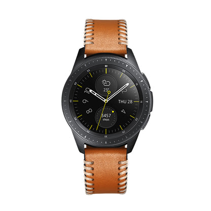 20mm Genuine Leather Watch Band Wristband with Hand Sewn Edges for Samsung Galaxy Watch Active