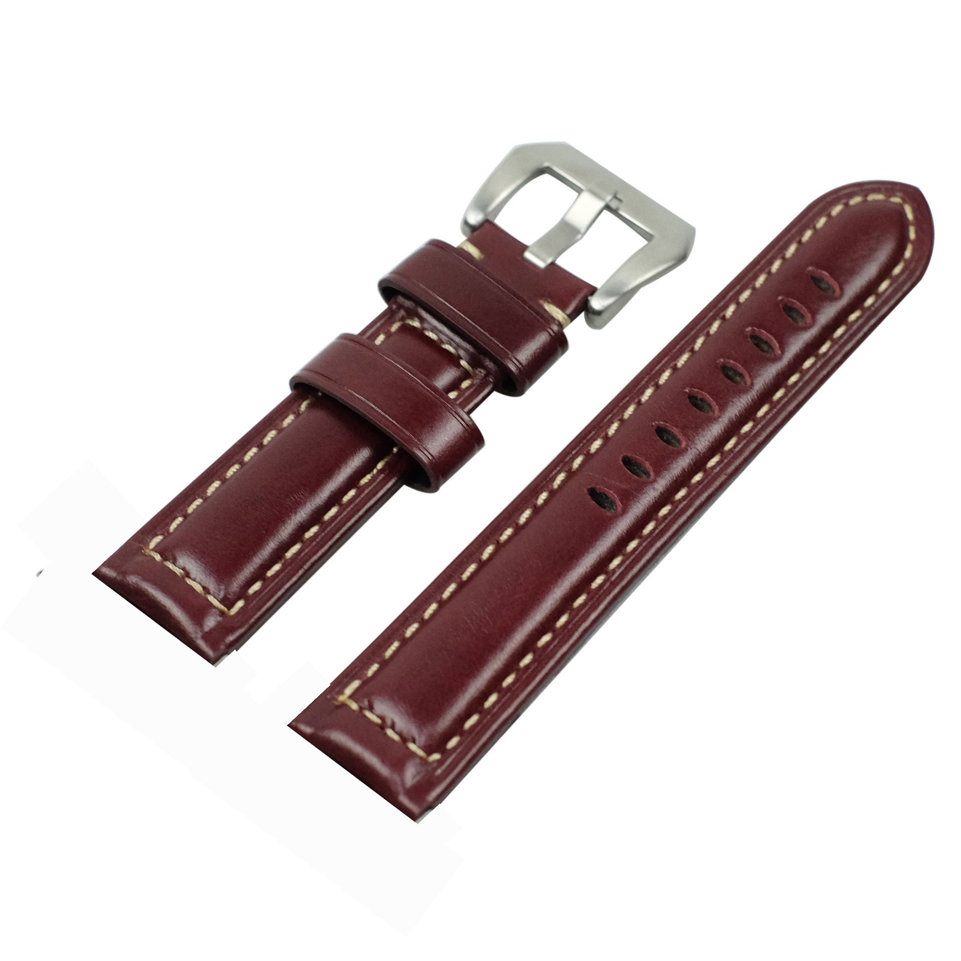 22mm Split Leather with Silver Buckle Watch Band for Huawei Watch GT