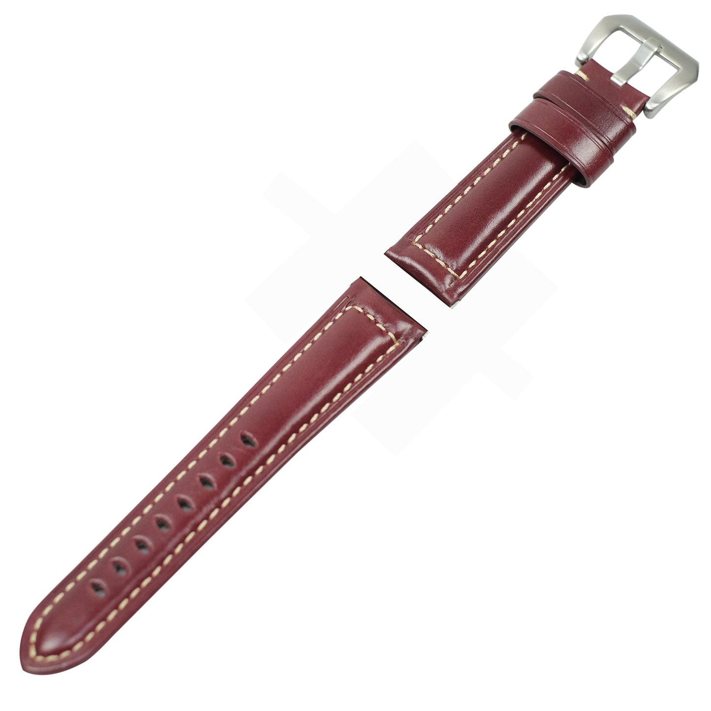 22mm Split Leather with Silver Buckle Watch Band for Huawei Watch GT