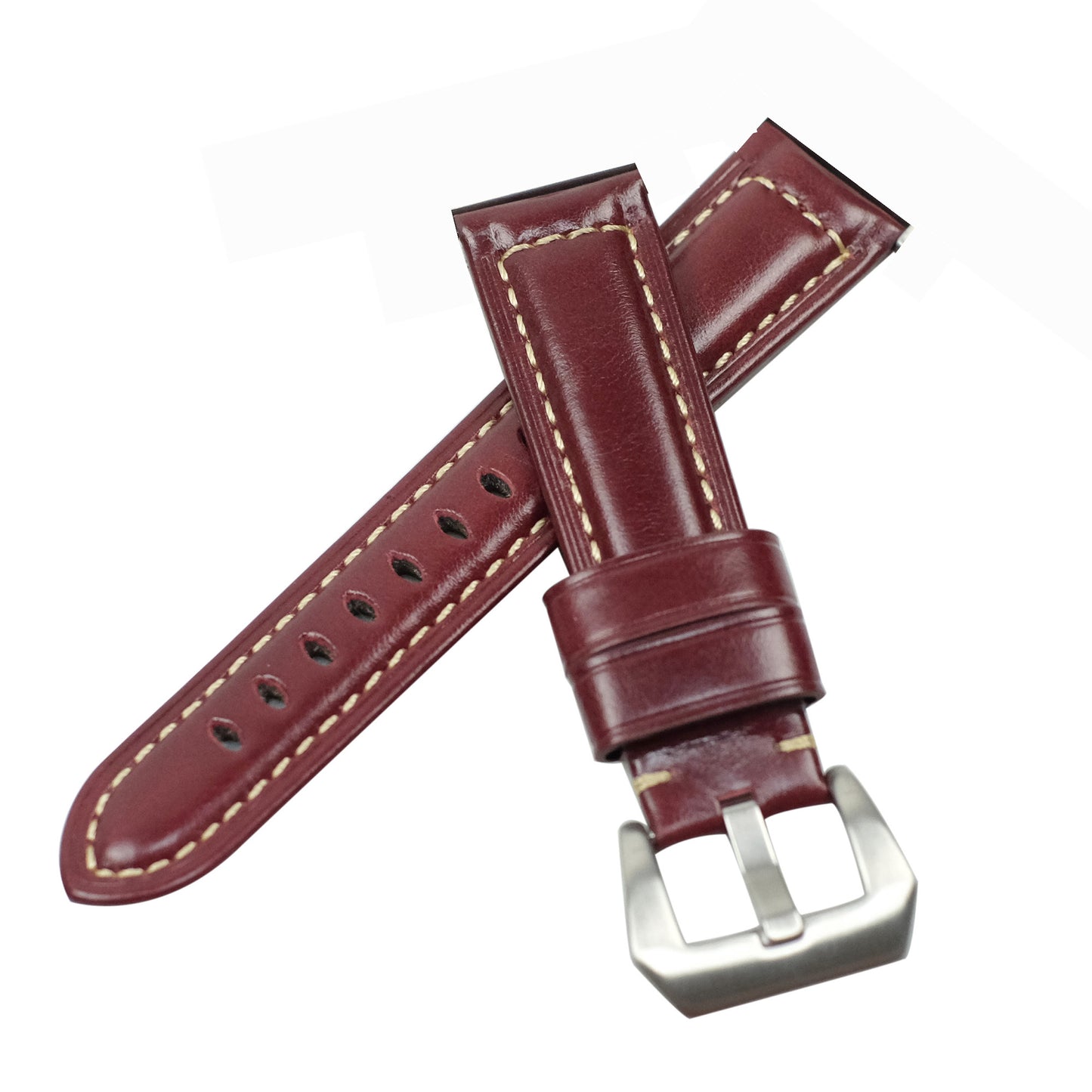 22mm Split Leather with Silver Buckle Watch Band for Huawei Watch GT