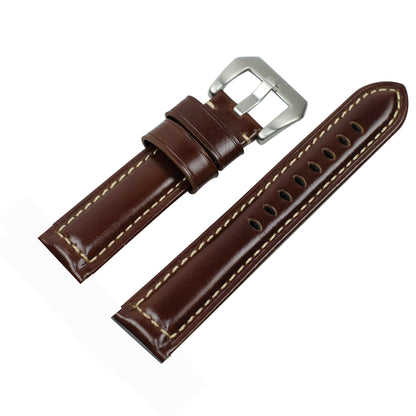 22mm Split Leather with Silver Buckle Watch Band for Huawei Watch GT