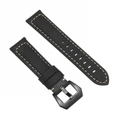 22mm Split Leather Watch Band with Black Big Buckle for Huawei Watch GT