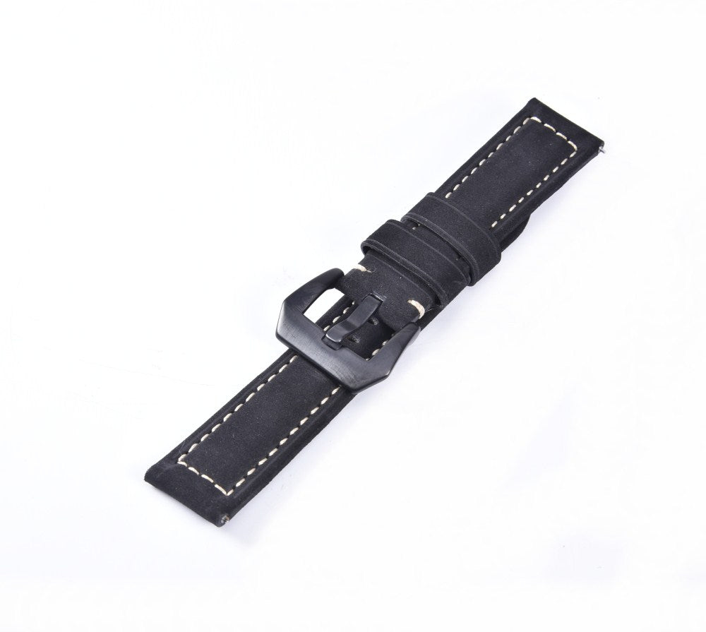 22mm Split Leather Watch Band with Black Big Buckle for Huawei Watch GT