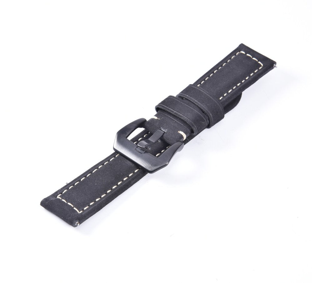 22mm Split Leather Watch Band with Black Big Buckle for Huawei Watch GT