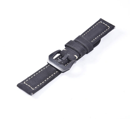 22mm Split Leather Watch Band with Black Big Buckle for Huawei Watch GT