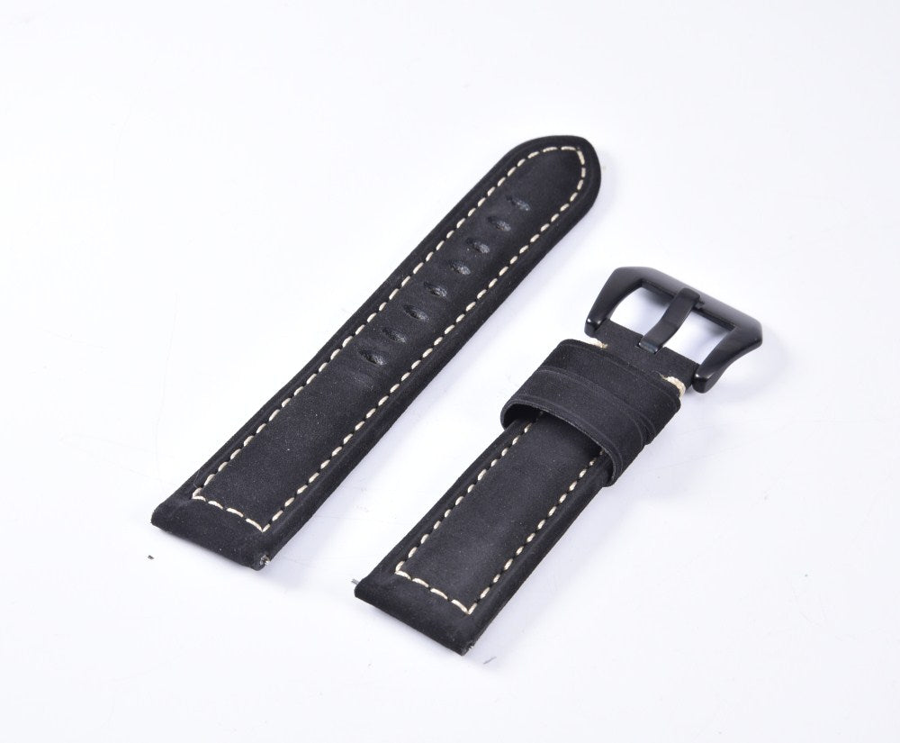 22mm Split Leather Watch Band with Black Big Buckle for Huawei Watch GT