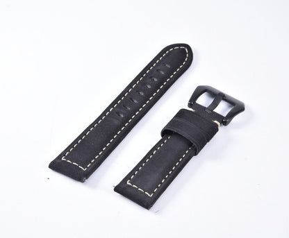22mm Split Leather Watch Band with Black Big Buckle for Huawei Watch GT