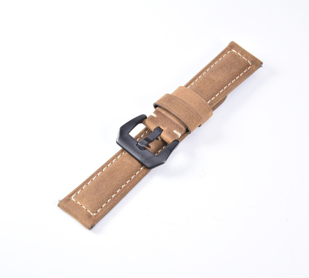 22mm Split Leather Watch Band with Black Big Buckle for Huawei Watch GT