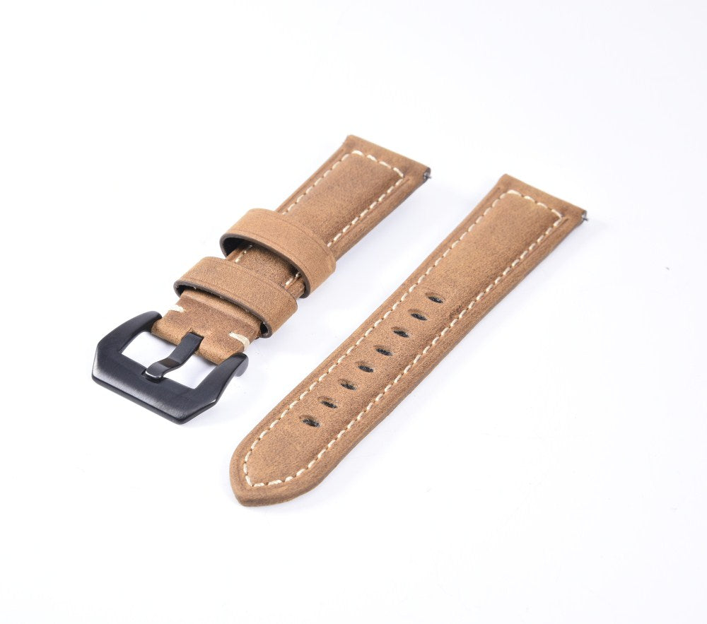 22mm Split Leather Watch Band with Black Big Buckle for Huawei Watch GT