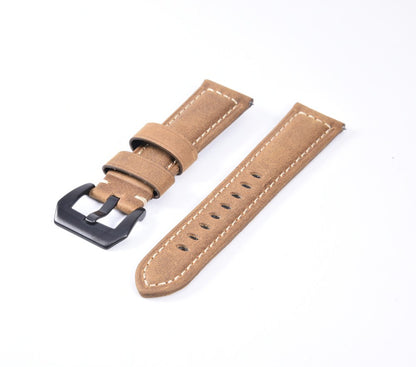 22mm Split Leather Watch Band with Black Big Buckle for Huawei Watch GT