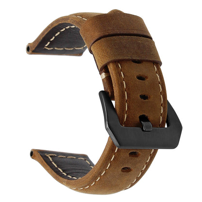 22mm Split Leather Watch Band with Black Big Buckle for Huawei Watch GT