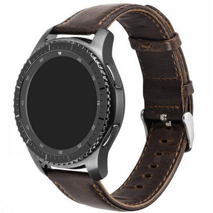 22mm Crazy Horse Texture Leather Smart Bracelet Strap for Huawei Watch GT