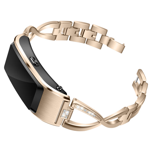 18MM Rhinestone-encrusted Stainless Steel Watchband Replacement for Huawei TalkBand B5