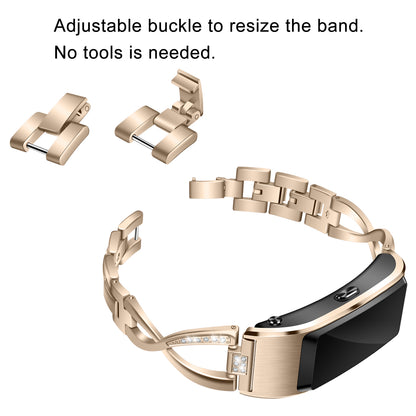 18MM Rhinestone-encrusted Stainless Steel Watchband Replacement for Huawei TalkBand B5