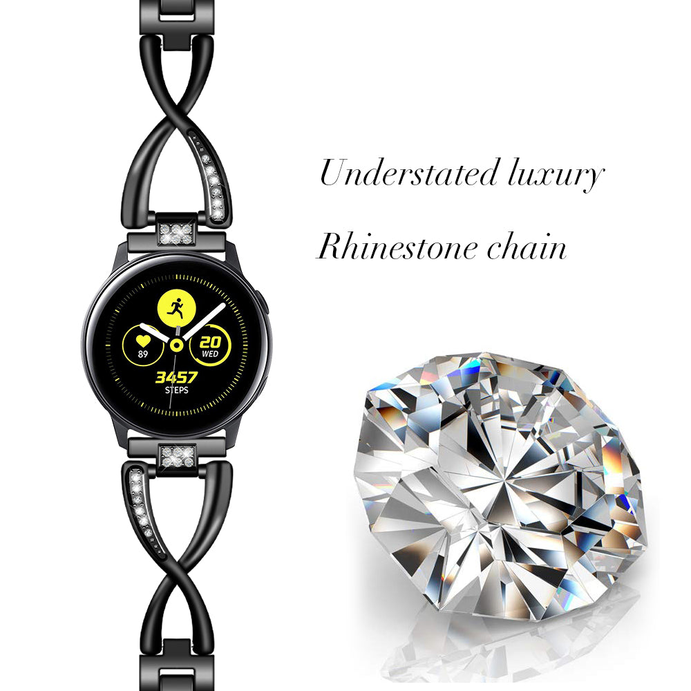 20mm X-shape Aluminum Alloy Diamond Watch Band for Samsung Galaxy Watch 42mm