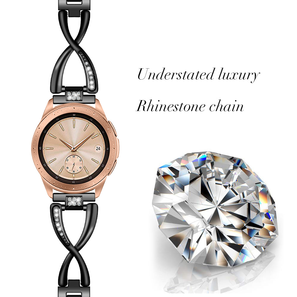 20mm X-shape Aluminum Alloy Diamond Watch Band for Samsung Galaxy Watch 42mm