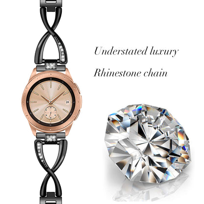 20mm X-shape Aluminum Alloy Diamond Watch Band for Samsung Galaxy Watch 42mm