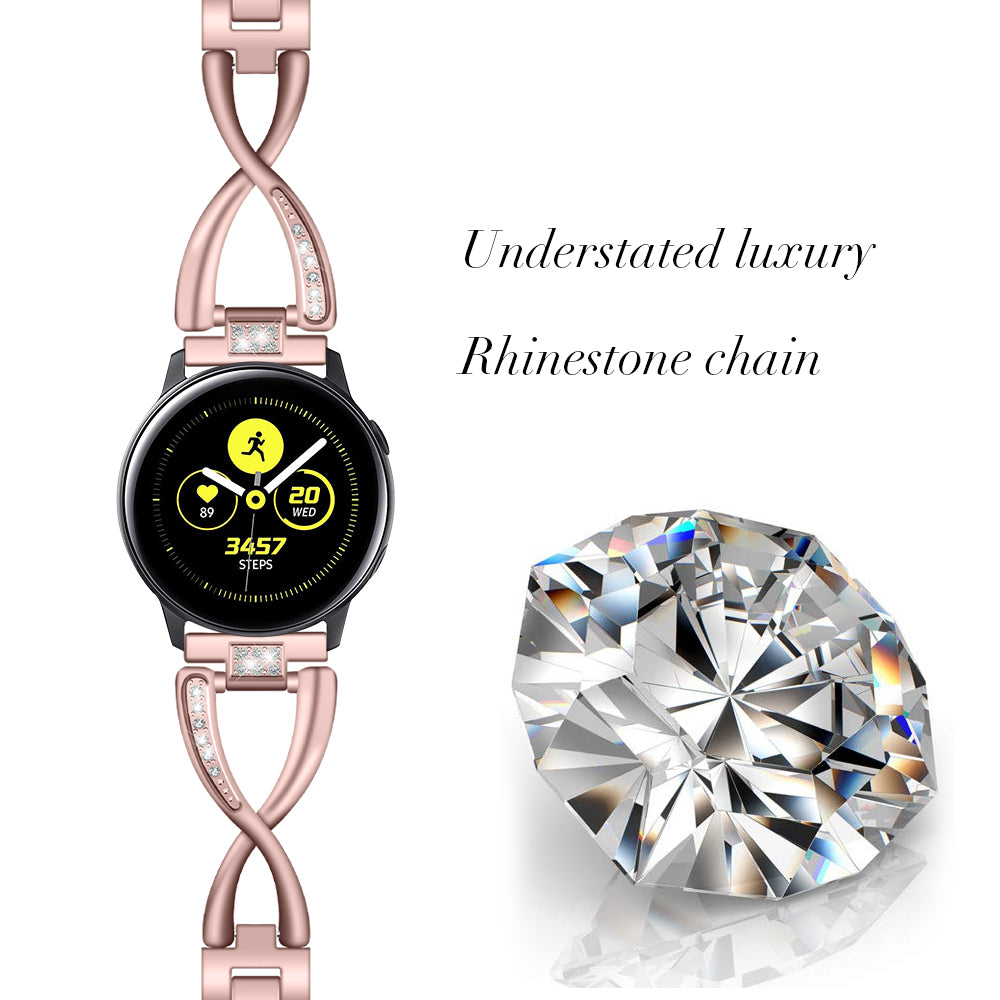 20mm X-shape Aluminum Alloy Diamond Watch Band for Samsung Galaxy Watch 42mm